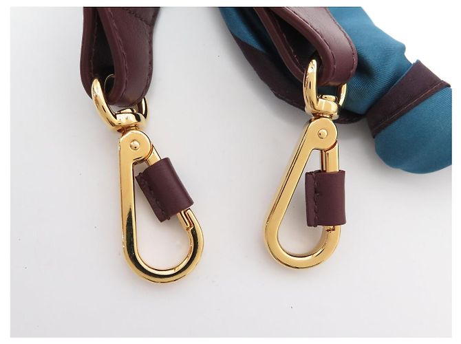 Chloé NEUF ANSE BANDOULIERE CHLOE EN CUIR MARRON & FOULARD EN SOIE PR SAC STRAP - vue 8