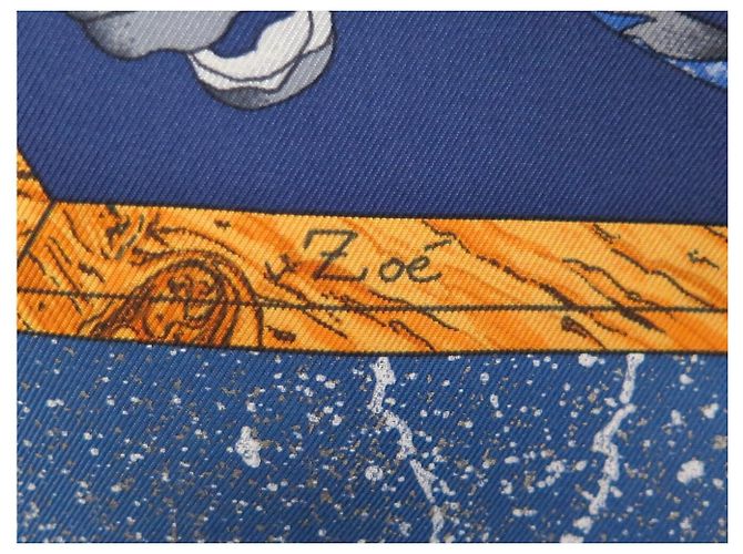 Hermès FOULARD HERMES PIERRES D'ORIENT ET D'OCCIDENT ZOE PAUWELS CARRE 90 CM Blu - vista 10