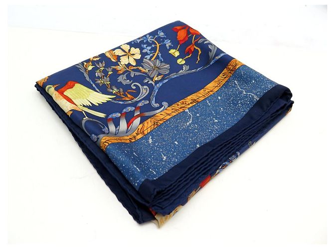 Hermès FOULARD HERMES PIERRES D'ORIENT ET D'OCCIDENT ZOE PAUWELS CARRE 90 CM Blu - vista 11