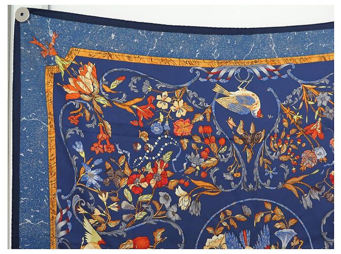 Hermès FOULARD HERMES PIERRES D'ORIENT ET D'OCCIDENT ZOE PAUWELS CARRE 90 CM Blu - vista 2