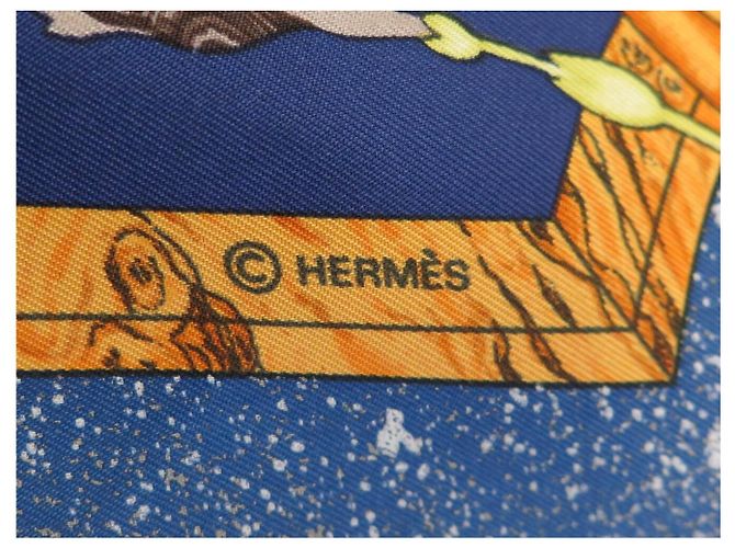 Hermès FOULARD HERMES PIERRES D'ORIENT ET D'OCCIDENT ZOE PAUWELS CARRE 90 CM Blu - vista 7