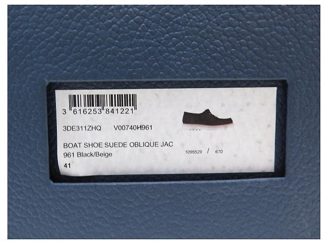 Autre Marque SAPATOS DIOR BATEAUX 3DE311ZHQ 41 IT 42 FR DERBY EM LONA OBLIQUE Preto - vista 13