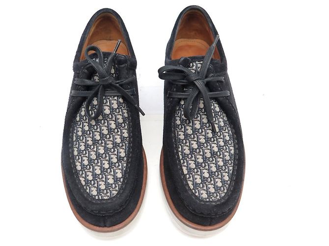 Autre Marque SAPATOS DIOR BATEAUX 3DE311ZHQ 41 IT 42 FR DERBY EM LONA OBLIQUE Preto - vista 7