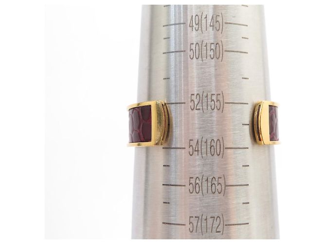Hermès BRACCIALE HERMES KELLY APERTO PLACCATO ORO & PELLE DI COCCODRILLO MISURA 15.5CM BANGLE D'oro - vista 8