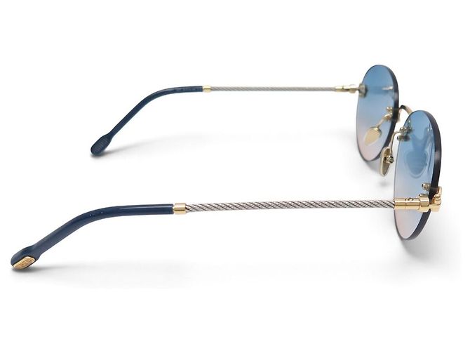 THE FRED FORCE 10 FG40079U SONNENBRILLE BLAUE GLÄSER METALL Golden - Ansicht 4