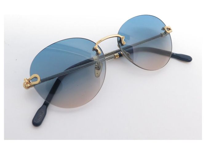 THE FRED FORCE 10 FG40079U SONNENBRILLE BLAUE GLÄSER METALL Golden - Ansicht 5