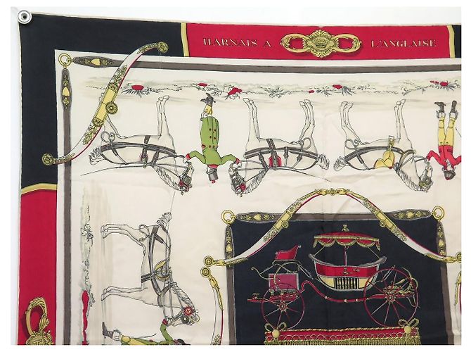 Hermès FOULARD VINTAGE HERMES HARNAIS A L'ANGLAISE H. GRYGKAR CARRE 90 IN SETA - vista 2