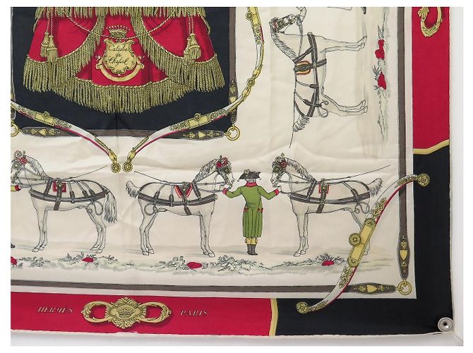 Hermès FOULARD VINTAGE HERMES HARNAIS A L'ANGLAISE H. GRYGKAR CARRE 90 IN SETA - vista 4