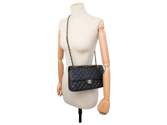 BORSA A MANO CHANEL TIMELESS CLASSIQUE MEDIUM A01112 IN PELLE CAVIAR NERA BAG 10300 Nero - vista 5