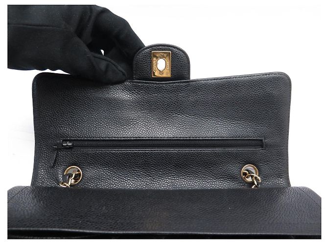 BORSA A MANO CHANEL TIMELESS CLASSIQUE MEDIUM A01112 IN PELLE CAVIAR NERA BAG 10300 Nero - vista 7