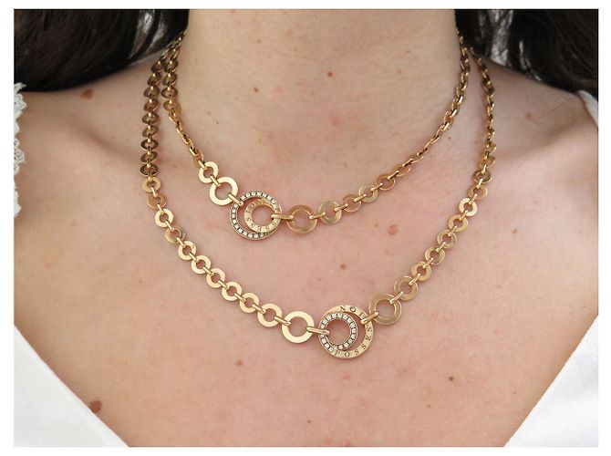 COLLANA PIAGET SAUTOIR POSSESSION 86CM ORO 18K DIAMANTI 45.2GR D'oro - vista 9