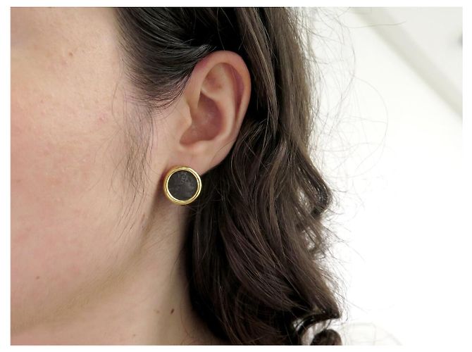 ORECCHINI BULGARI MONETE MONETA ANTICA PRIMA DI CRISTO ORO 18K 22.5GR EARRINGS D'oro - vista 14