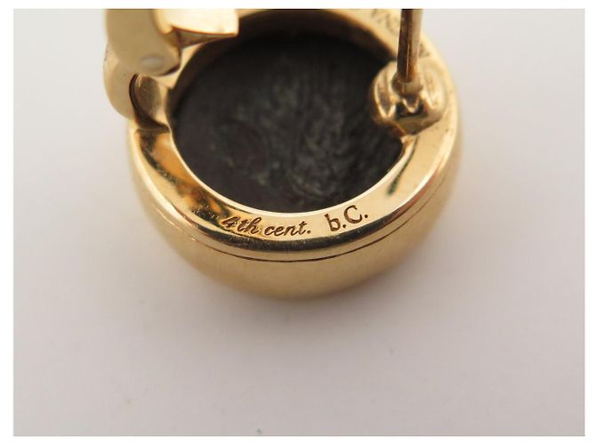 ORECCHINI BULGARI MONETE MONETA ANTICA PRIMA DI CRISTO ORO 18K 22.5GR EARRINGS D'oro - vista 6