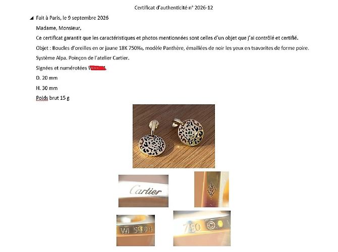 ORECCHINI CARTIER PANTHERE B8042500 PENDENTI ORO GIALLO 18K 15.1GR D'oro - vista 16