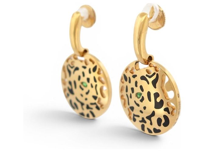 ORECCHINI CARTIER PANTHERE B8042500 PENDENTI ORO GIALLO 18K 15.1GR D'oro - vista 2