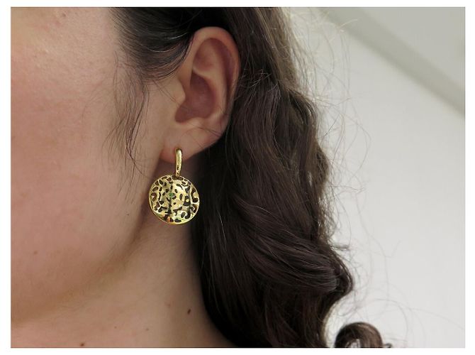 ORECCHINI CARTIER PANTHERE B8042500 PENDENTI ORO GIALLO 18K 15.1GR D'oro - vista 7