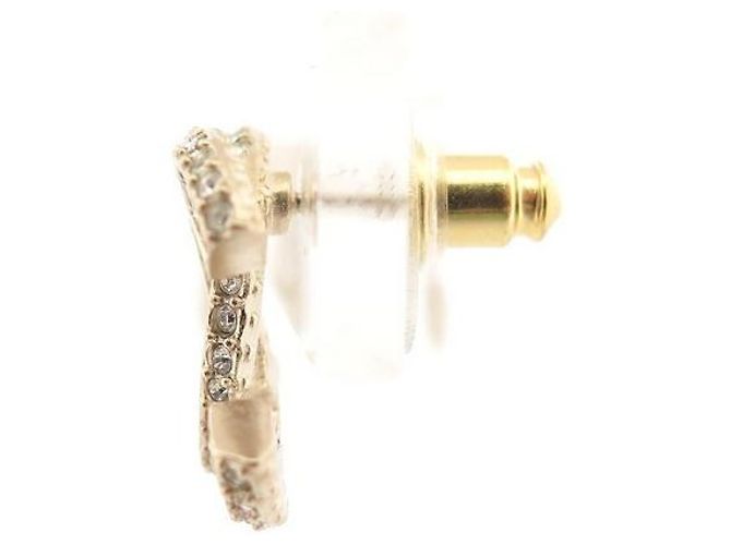 NUOVI ORECCHINI CHANEL LOGO CC & STRASS A86504 METALLO DORATO EARRINGS D'oro - vista 2