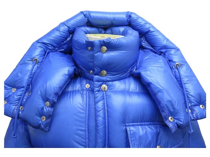 NUEVO MONCLER LAMENTIN DOWN JACKET CHAQUETA CON CAPUCHA T0 36 S ABRIGO AZUL JACKET - vista 2