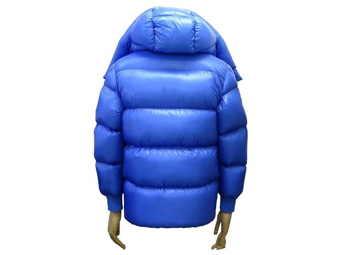 NUEVO MONCLER LAMENTIN DOWN JACKET CHAQUETA CON CAPUCHA T0 36 S ABRIGO AZUL JACKET - vista 3