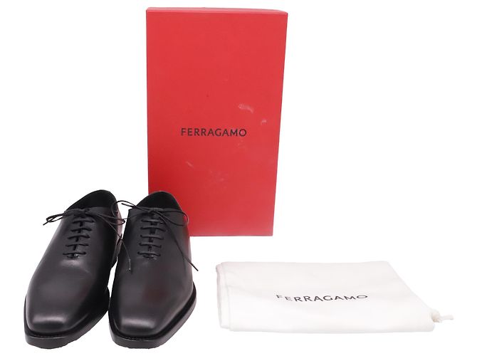 Salvatore Ferragamo Sapatos Oxford de atacadores Ferragamo Angiolo em pele preta Preto - vista 7