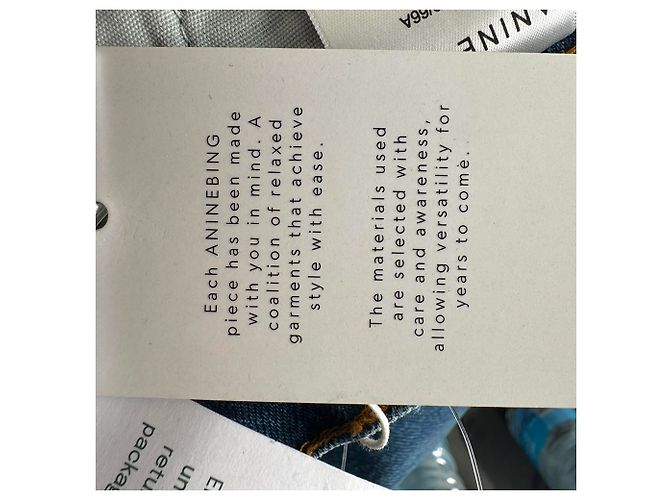 Jeans a gamba larga Anine Bing Briley in cotone blu - vista 14