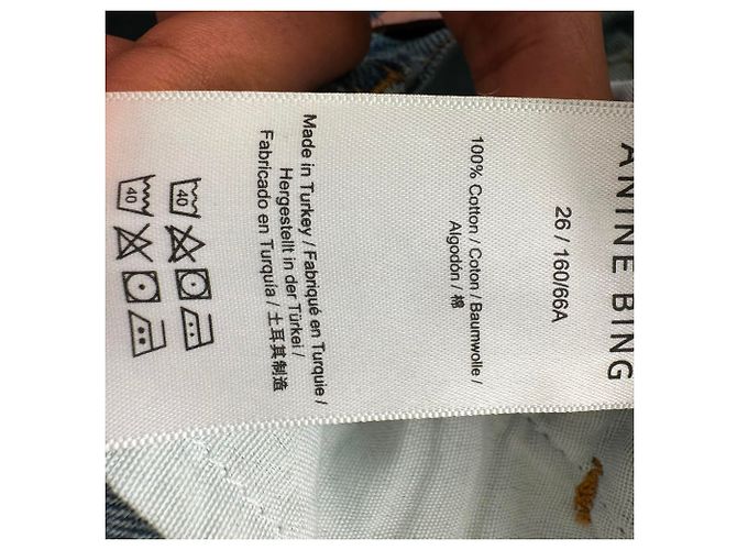 Jeans a gamba larga Anine Bing Briley in cotone blu - vista 15