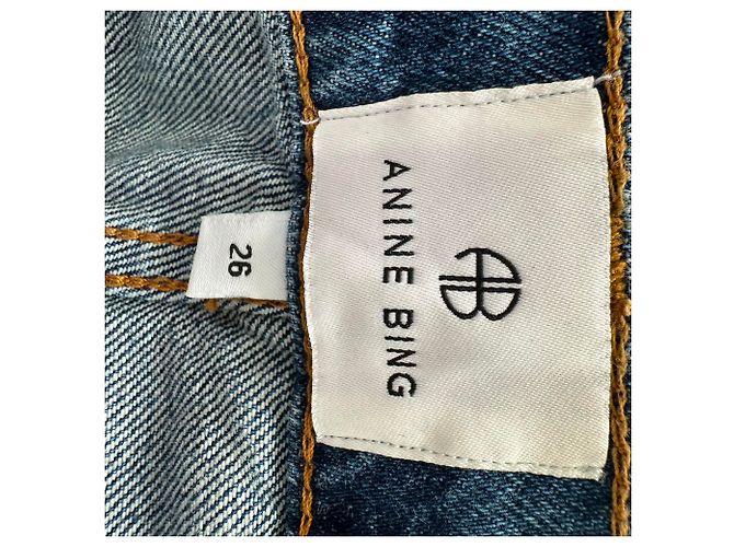Jeans a gamba larga Anine Bing Briley in cotone blu - vista 7