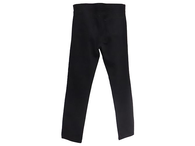 Autre Marque Pantalon en denim Saint Laurent taille haute jambe droite en coton noir - vue 2