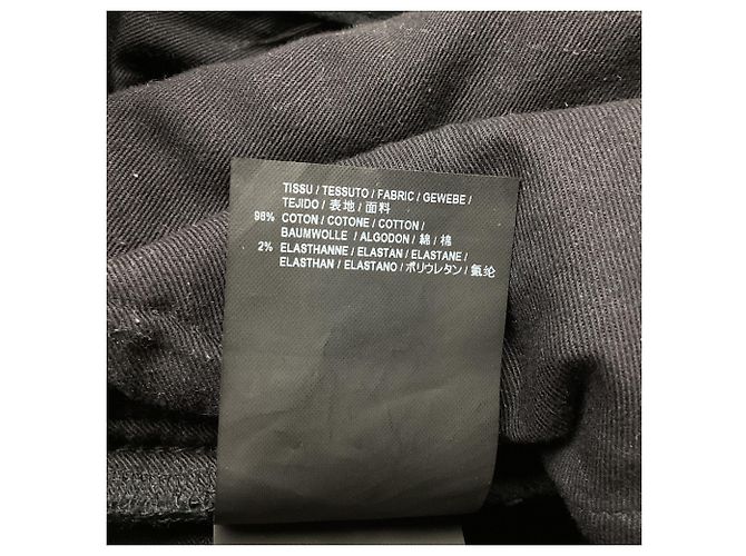 Autre Marque Pantalon en denim Saint Laurent taille haute jambe droite en coton noir - vue 4