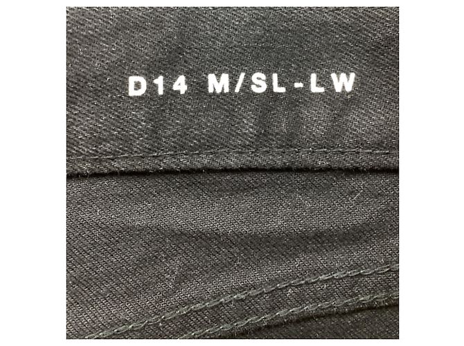 Autre Marque Pantalon en denim Saint Laurent taille haute jambe droite en coton noir - vue 8