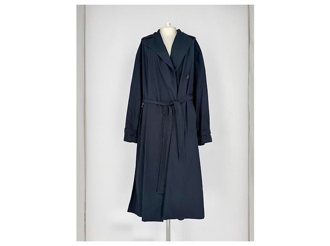 Trench con cintura Jil Sander in cotone blu navy - vista 17