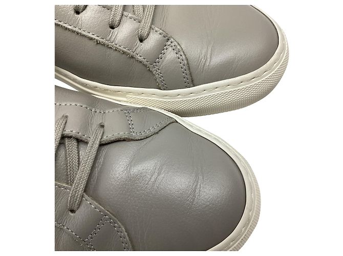 Autre Marque Baskets Common Projects Achilles Low-Top en cuir gris - vue 9