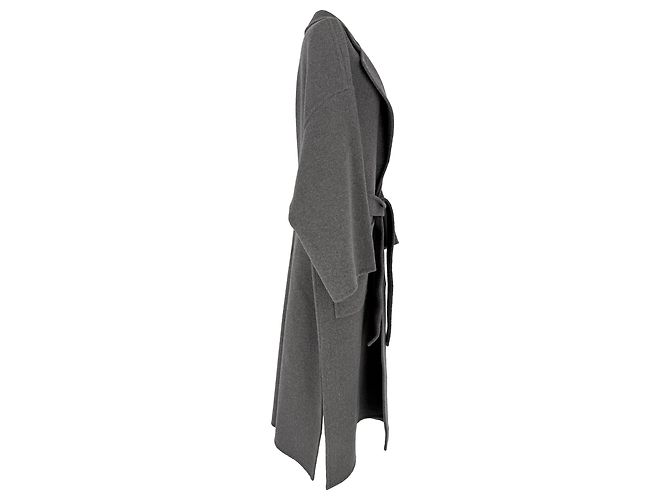 Loewe Oversized Belted Coat in Grey Wool - view 2