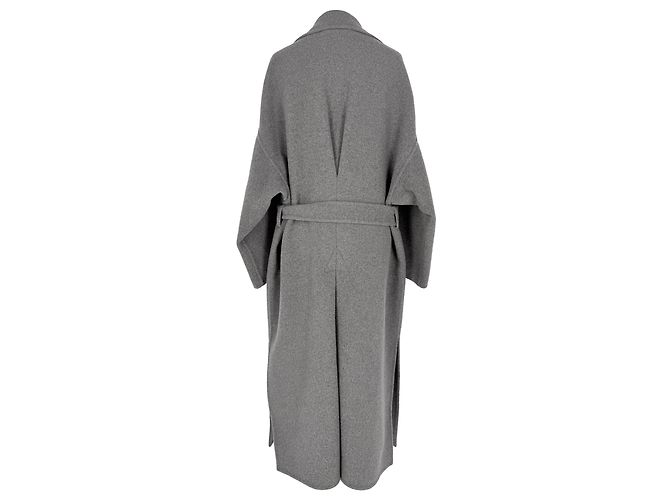Loewe Oversized Belted Coat in Grey Wool - view 3