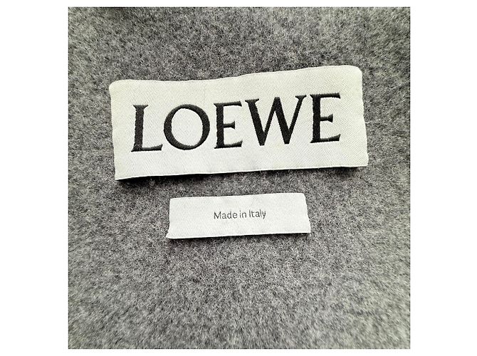 Loewe Oversized Belted Coat in Grey Wool - view 4