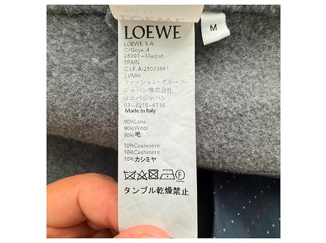 Loewe Oversized Belted Coat in Grey Wool - view 5