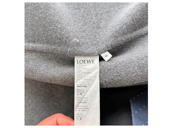 Loewe Oversized Belted Coat in Grey Wool - view 8