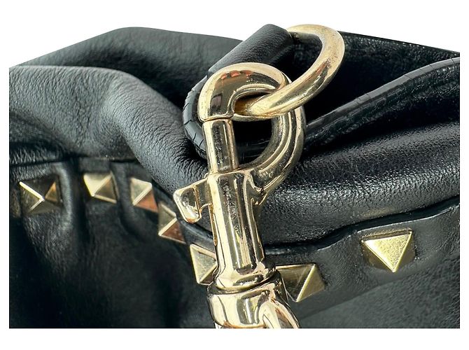 Valentino Garavani Rockstud Tote Bag Medium aus schwarzem Leder - Ansicht 12