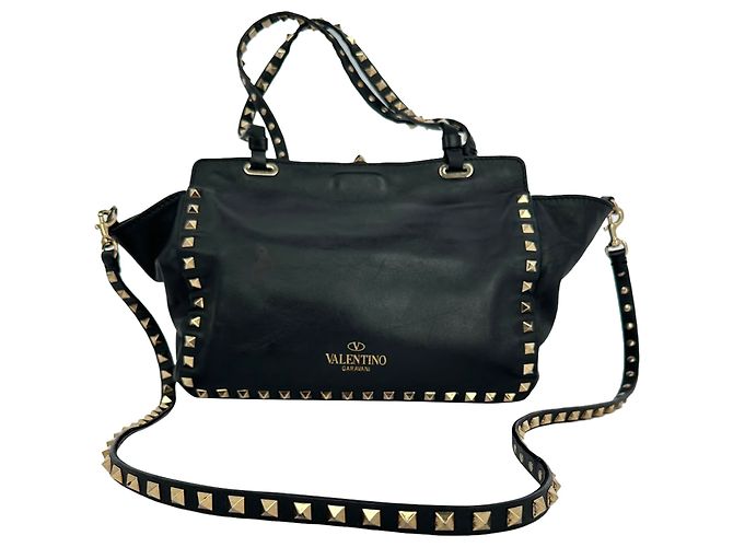 Valentino Garavani Rockstud Tote Bag Medium aus schwarzem Leder - Ansicht 6