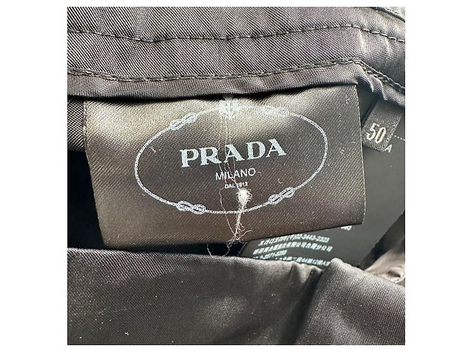Calças Prada com bainha ajustada em poliamida preta Preto - vista 4
