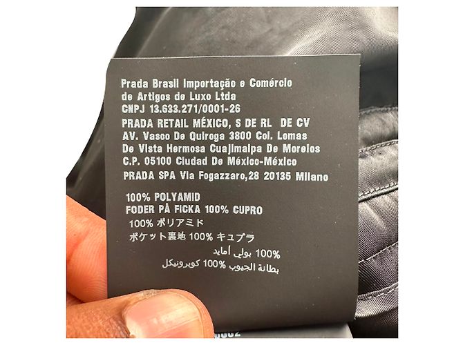 Calças Prada com bainha ajustada em poliamida preta Preto - vista 7
