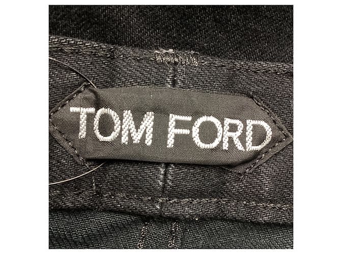 Jeans in denim affusellati Tom Ford in cotone nero - vista 5