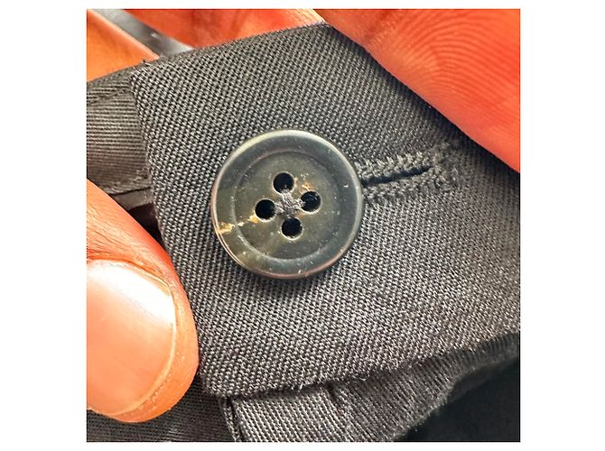 Ann Demeulemeester gerade geschnittene Hose mit Umschlag in schwarzer Wolle - Ansicht 4