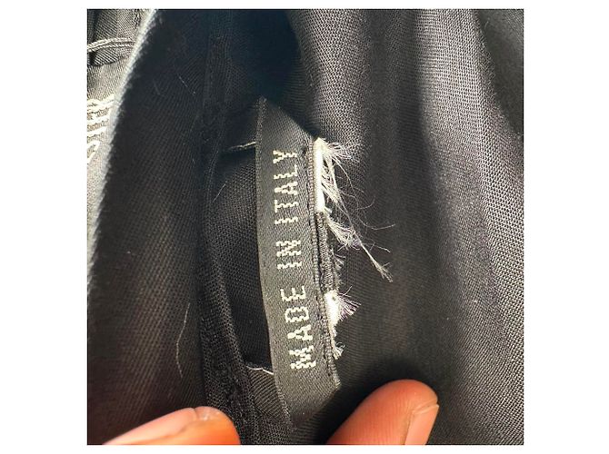 Ann Demeulemeester gerade geschnittene Hose mit Umschlag in schwarzer Wolle - Ansicht 5