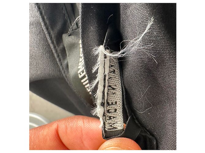 Ann Demeulemeester gerade geschnittene Hose mit Umschlag in schwarzer Wolle - Ansicht 6