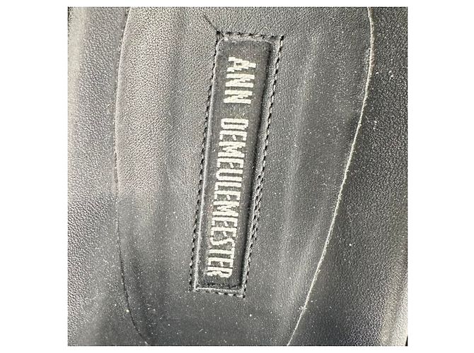 Ann Demeulemeester Belted Ankle Wrap Sandals in Black Leather - view 10