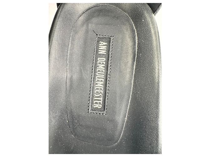 Ann Demeulemeester Belted Ankle Wrap Sandals in Black Leather - view 7