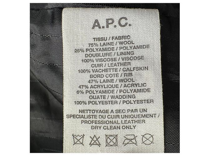 Apc Giacca Letterman A.P.C. Copper con zip in lana blu navy - vista 10