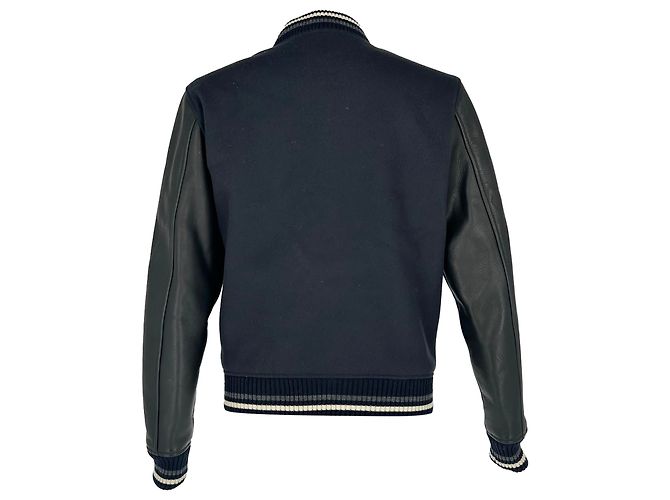 Apc Giacca Letterman A.P.C. Copper con zip in lana blu navy - vista 3