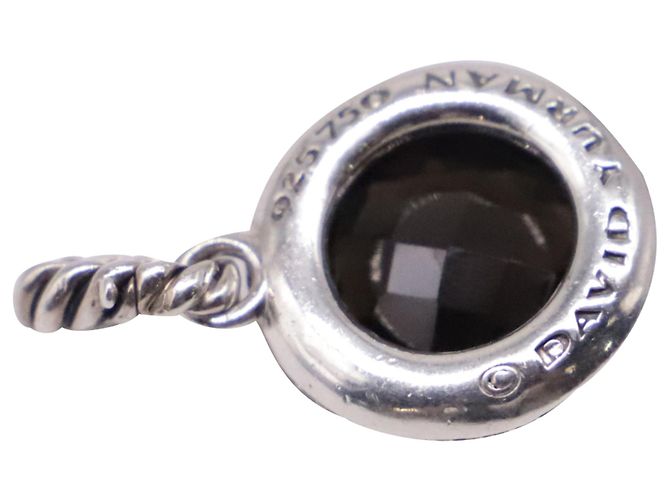 Pendente David Yurman Cerise in oro giallo 18K, argento, diamante e quarzo fumé - vista 3
